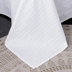 Простыня Страйп Сатин Однотонный Отель белый 100% хлопок 1x1 R1CTH036230250