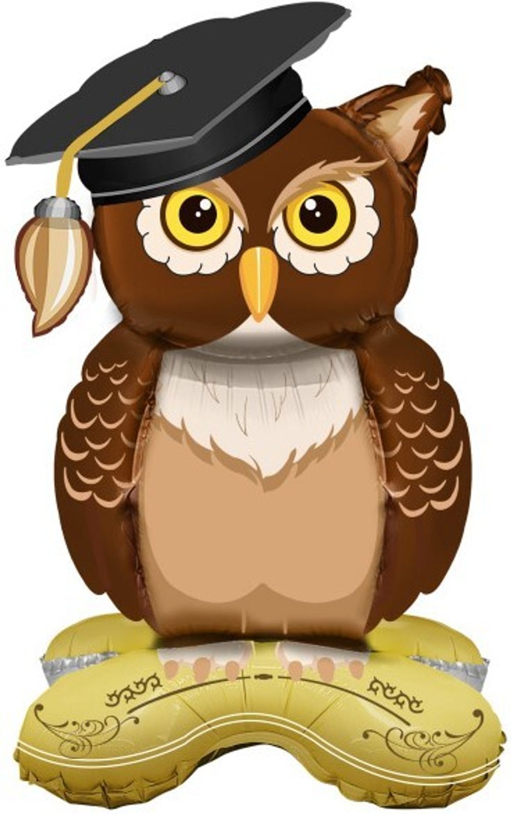 Шар 3D (35''/89 см) Фигура на подставке, Сова Выпускник, 1 шт. в уп.