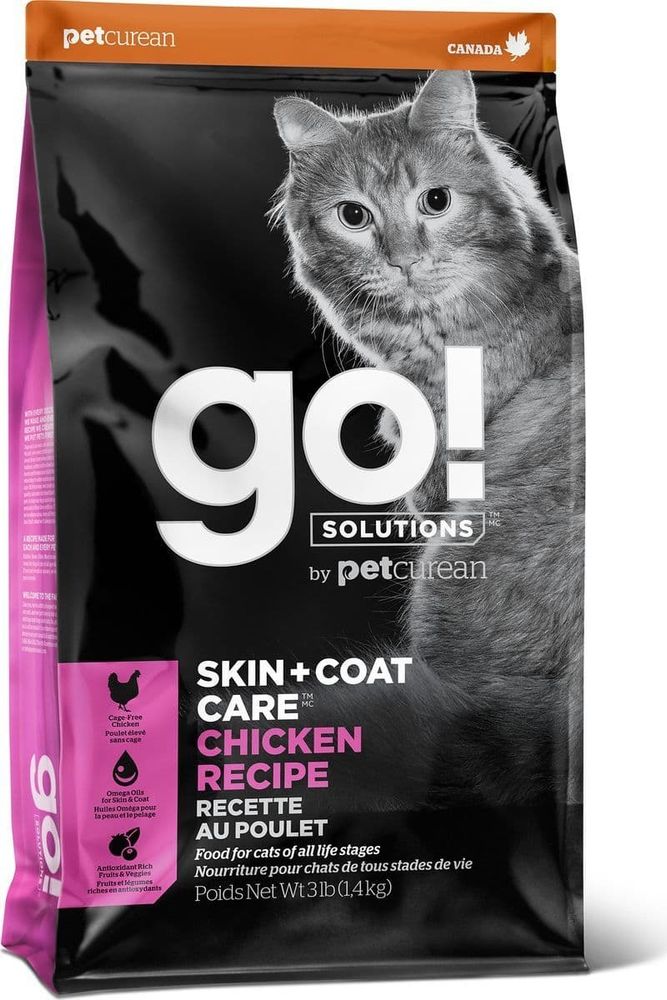 GO! NATURAL Holistic SKIN + COAT 3,63кг корм для Котят и Кошек с Цельной Курицей, фруктами и овощами