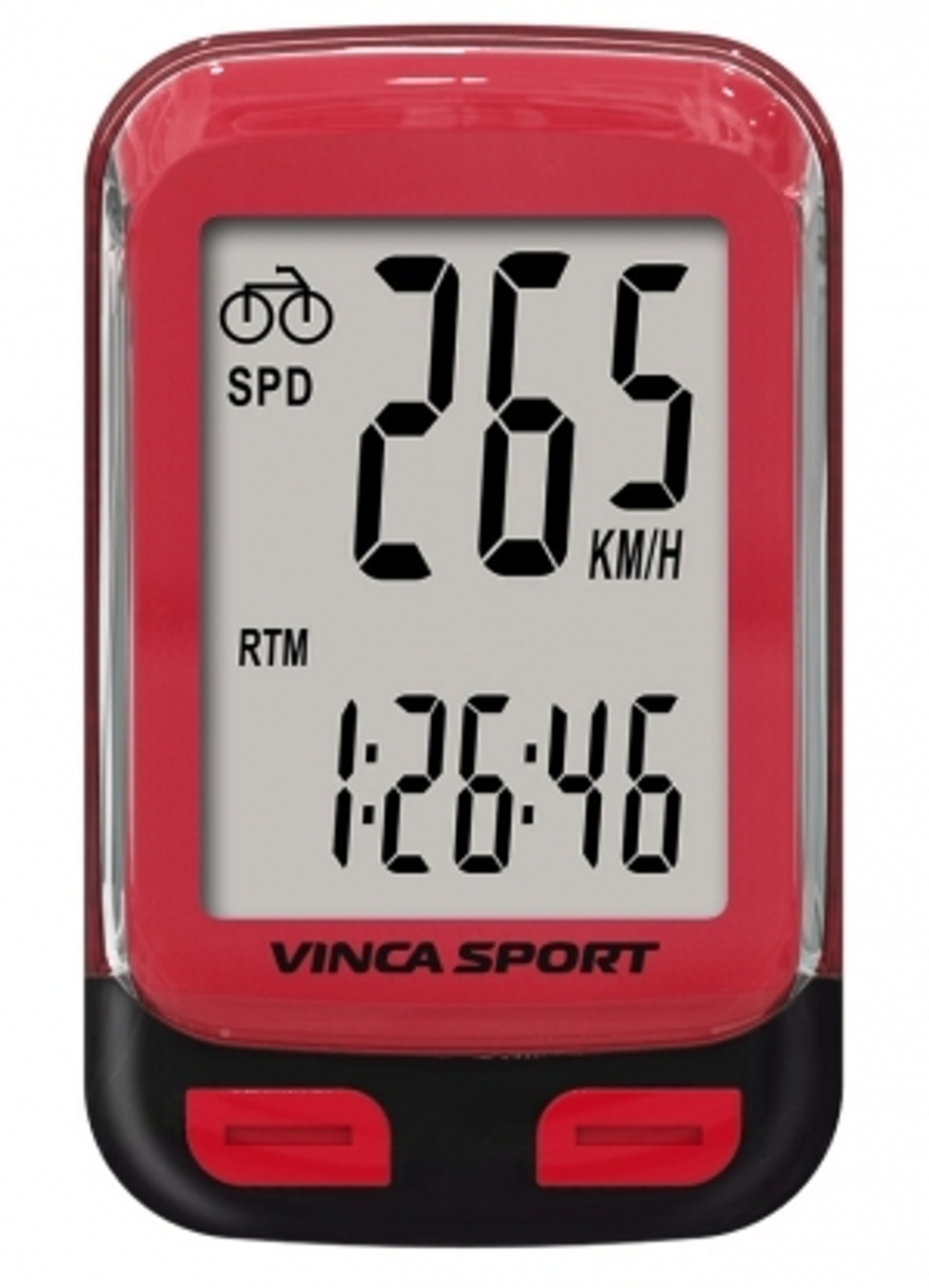 Компьютер проводной, 12 функций, красный, инд.уп. Vinca Sport V-3500 red