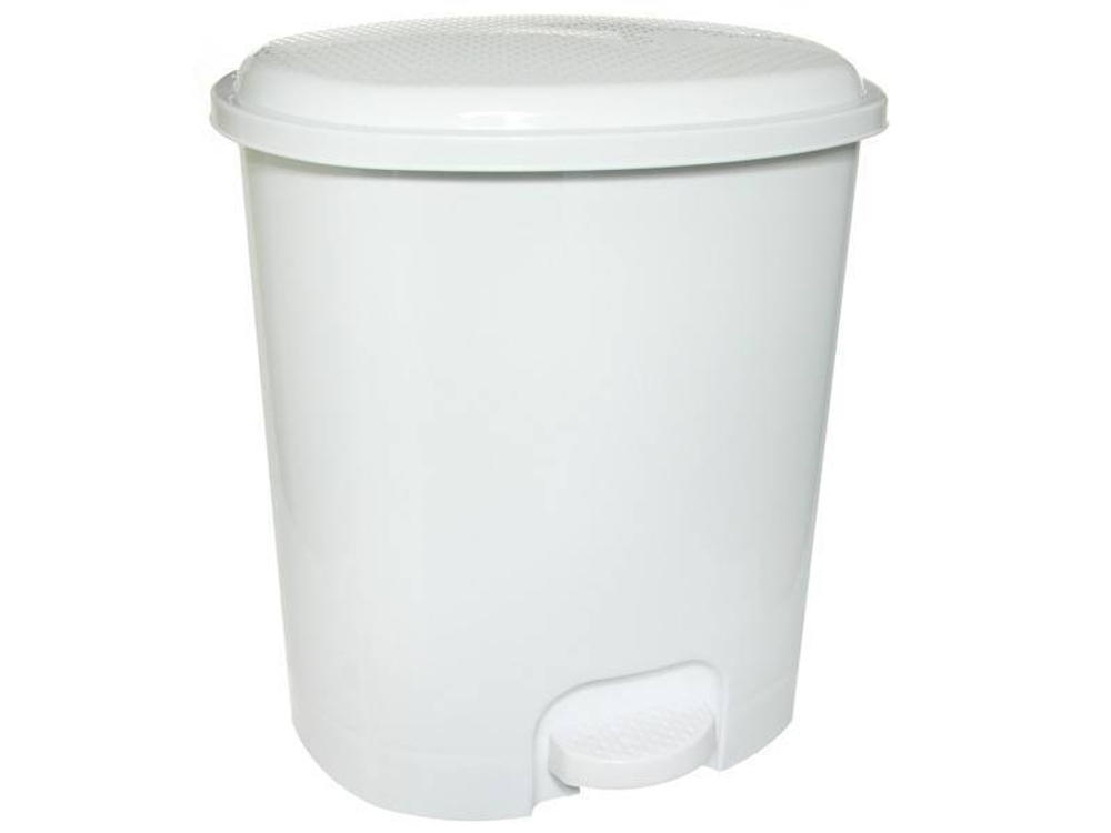 Ведро 12л с педалью, белый/белый