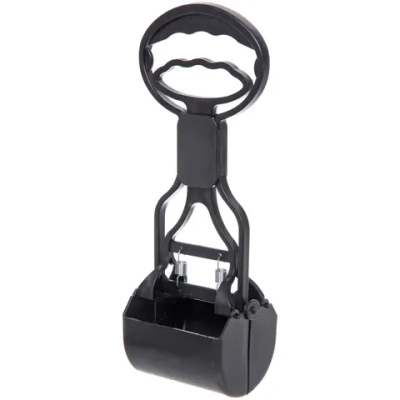 Совок - ковш для уборки за животными «Безконтактный», цвет черный, 28*7,5*9см (лейбл)