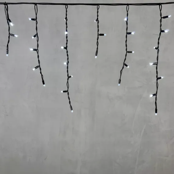 Светодиодная бахрома с колпачком 3,1*0,5 м., 120 белых LED ламп, каучуковый черный провод, LTC (LL120-1-2W)