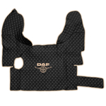 Ковры Daf XF-105 с 2006 года (механика) (экокожа, черный, бежевый кант, бежевая вышивка)