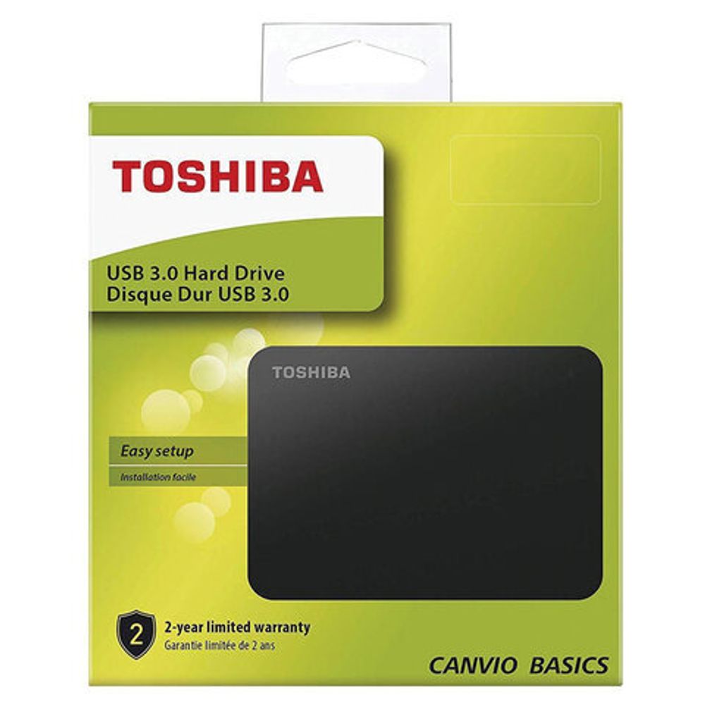 Внешний жесткий диск TOSHIBA Canvio Basics 2TB, 2.5", USB 3.0, черный, HDTB420EK3AA