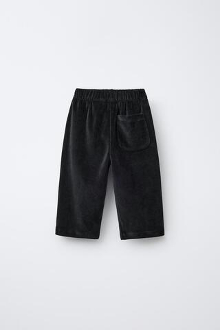 ZARA БРЮКИ BAGGY ИЗ ВЕЛЬВЕТА, ЧЕРНЫЙ