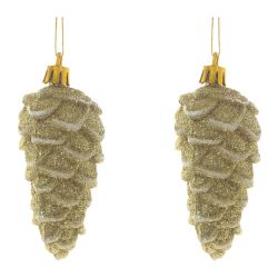 GAEM Набор из 2шт Украшение новогоднее "Шишка", L13 W1 H15 см