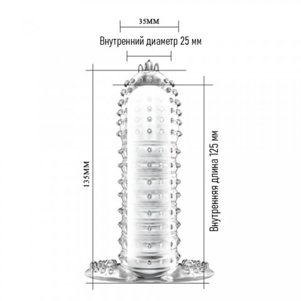 Насадка для пениса с мягкими усиками, прозрачная