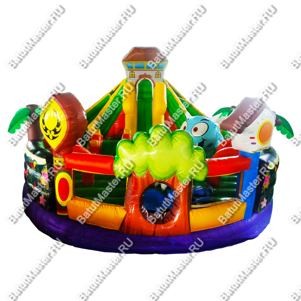 Коммерческий надувной батут "Сказочный домик" 7*6*4,5 м