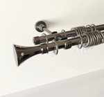 Карниз для штор "Картер" d19/19мм двухрядный, цвет черный никель