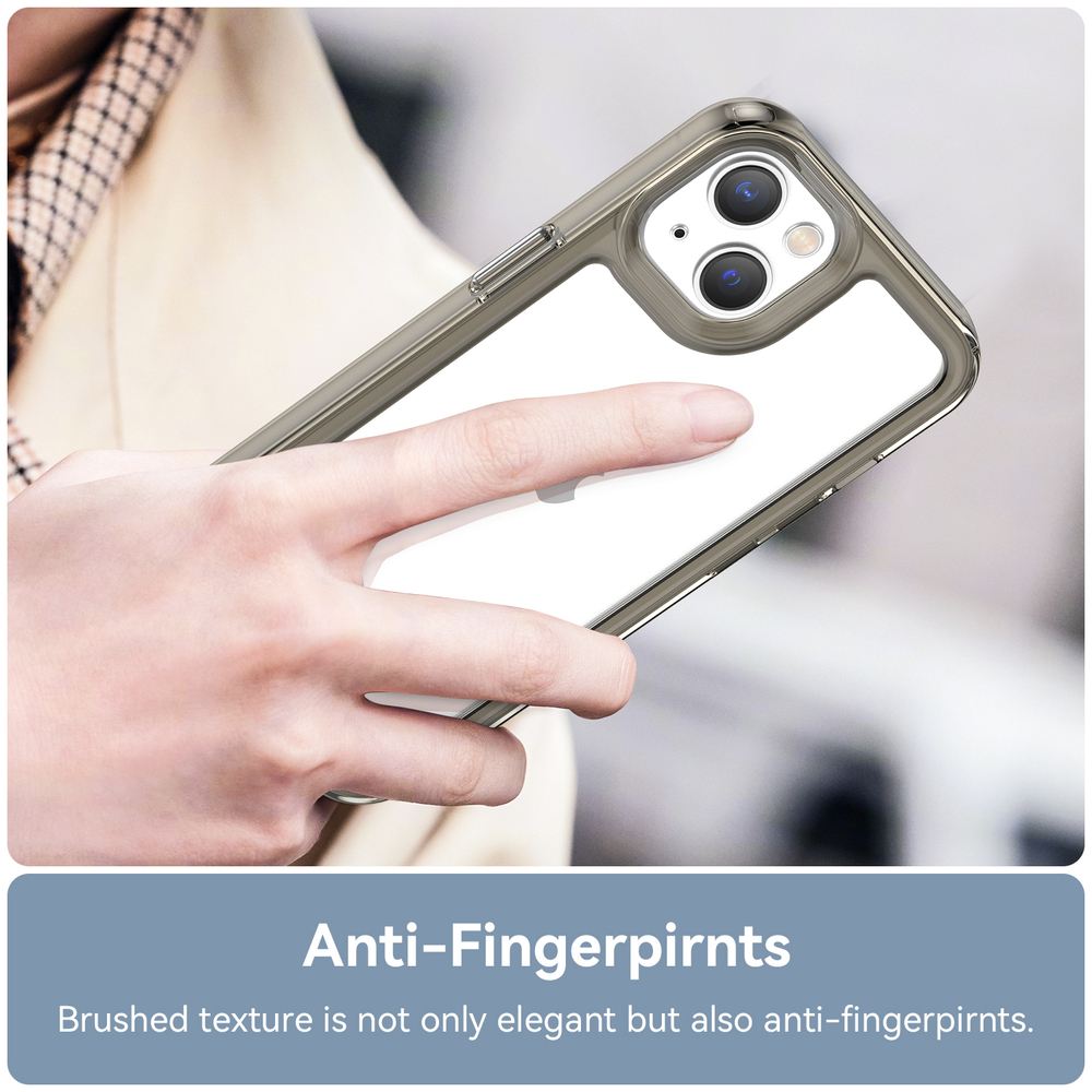 Противоударный чехол с усиленными рамками серого цвета для iPhone 13, мягкий отклик кнопок