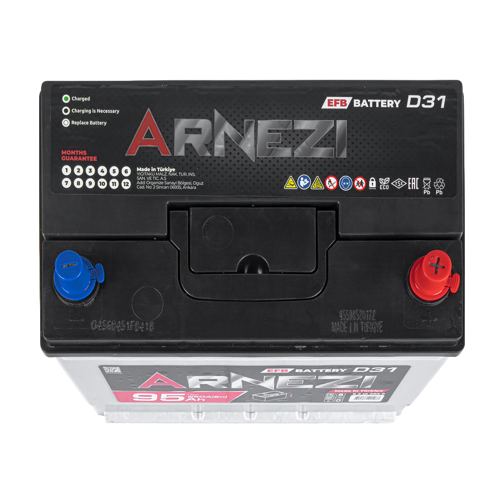 Аккумулятор ARNEZI EFB Start-stop 95 А/ч обратный R+ 306x176x225 N70 EN 850 А