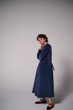 Платье оверсайз, вельвет индиго