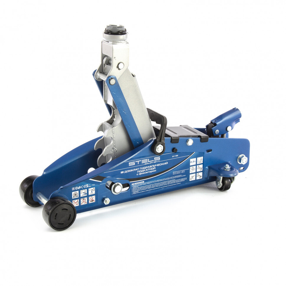 Домкрат гидравлический подкатной 2.5 т, с фиксатором, Safety Pin, 140-385 мм Stels