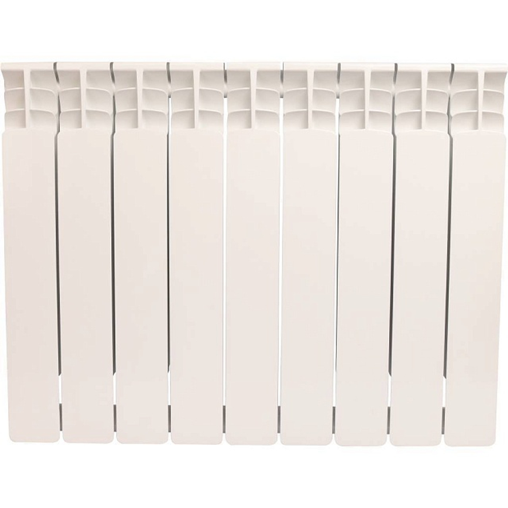 Радиатор биметаллический STOUT Space 500 - 9 секций (подключение боковое, цвет белый)