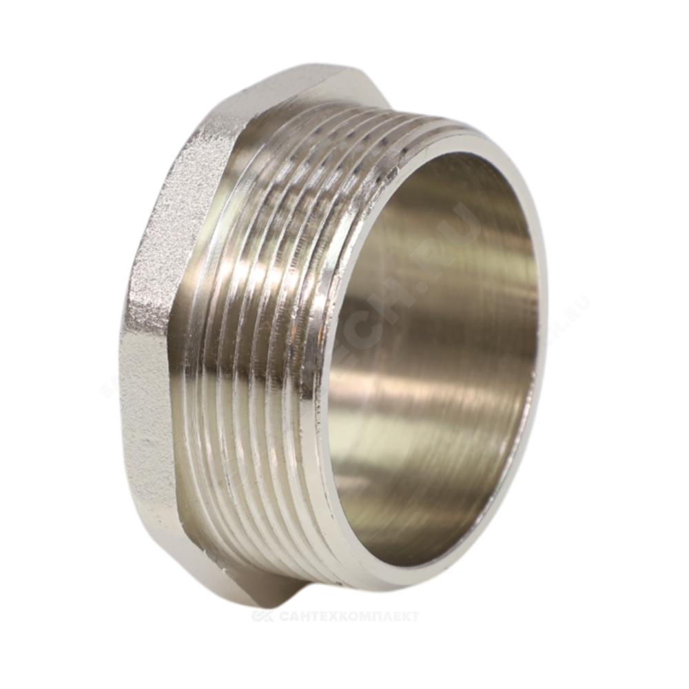 Заглушка латунь никель Ду 40 (1 1/2") НР VALFEX VF.583.N.112