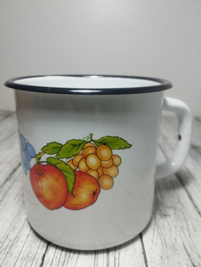 Кружка 1 л эмаль с рисунком Фруктовый микс 0107/4