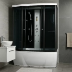 Душевой бокс Loranto Selak CS 77-3 А 150х85 тонированное стекло/профиль черный