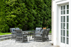 "Цесена" обеденная группа плетеная из искусственного ротанга, цвет графит