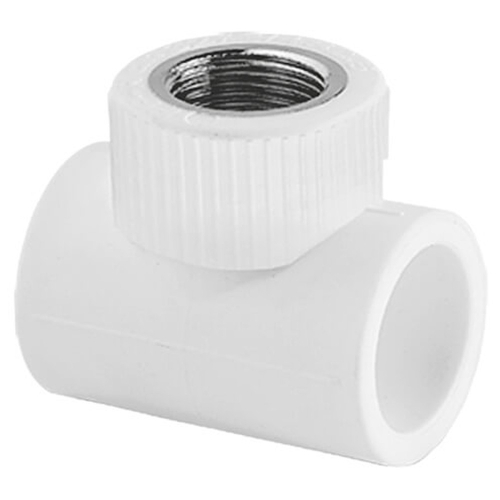 Тройник комбинированный полипропиленовый PPRC ВР 25х1/2" внутренняя резьба, белый