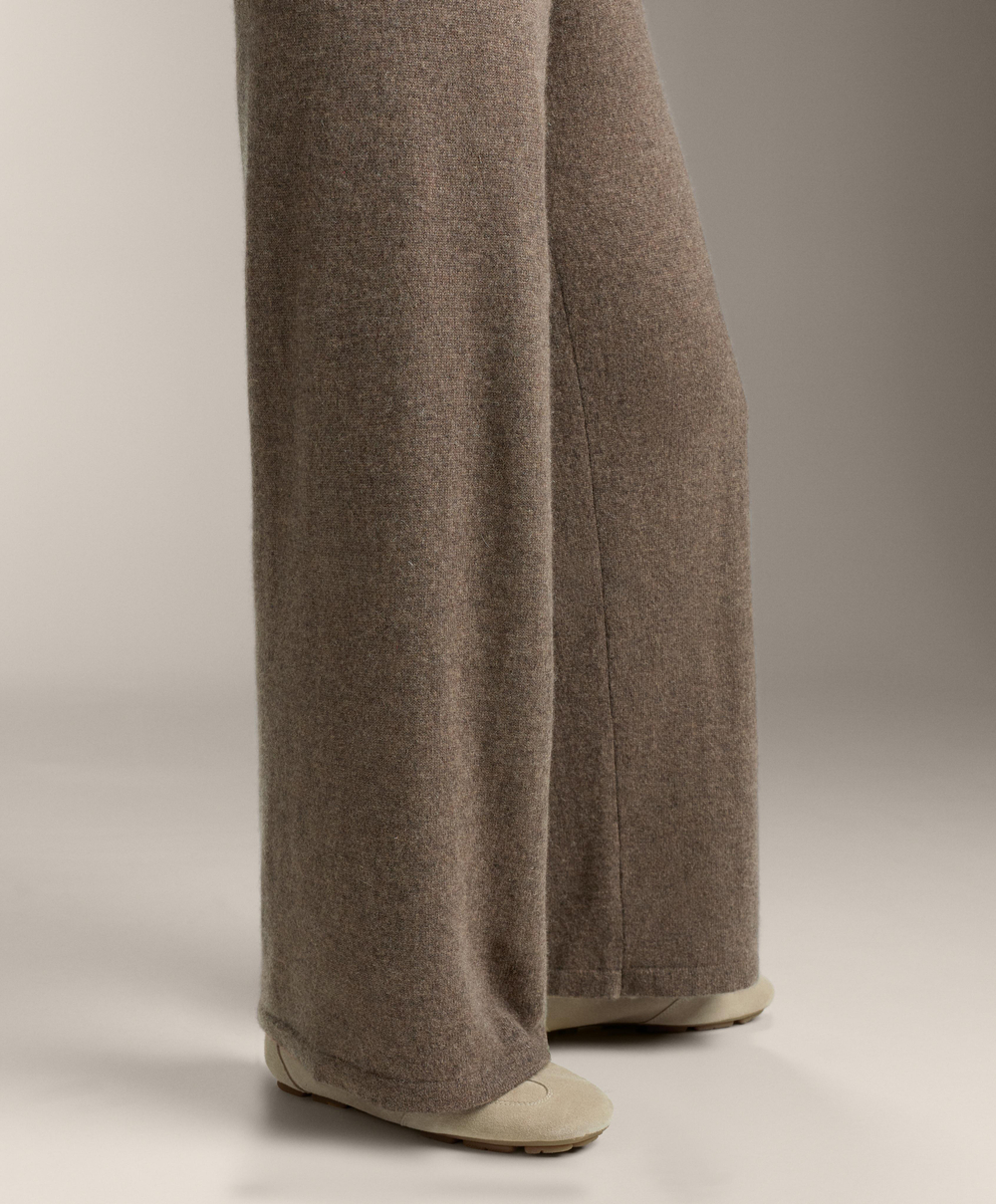 OYSHO Брюки прямого кроя из 100% кашемира, серо-коричневый