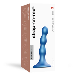 Фаллоимитатор Strap-On-Me Dildo Plug Balls синий металлик S, 13,8 см