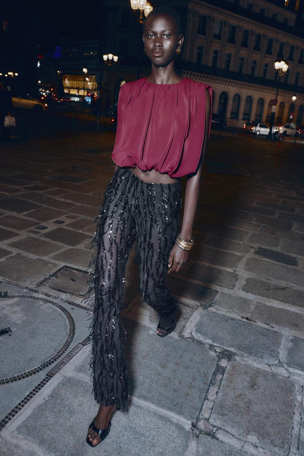 ZARA ДРАПИРОВАННЫЙ ТОП-БАЛЛОН, БУРГУНДИ