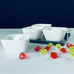 Lenardi 118-043 Набор из 4 салатников на подставке BIANCO в под.уп.(х8)Фарфор