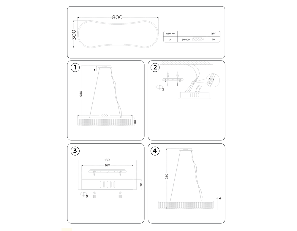Ambrella Подвесной светодиодный светильник с хрусталем Traditional TR49737
