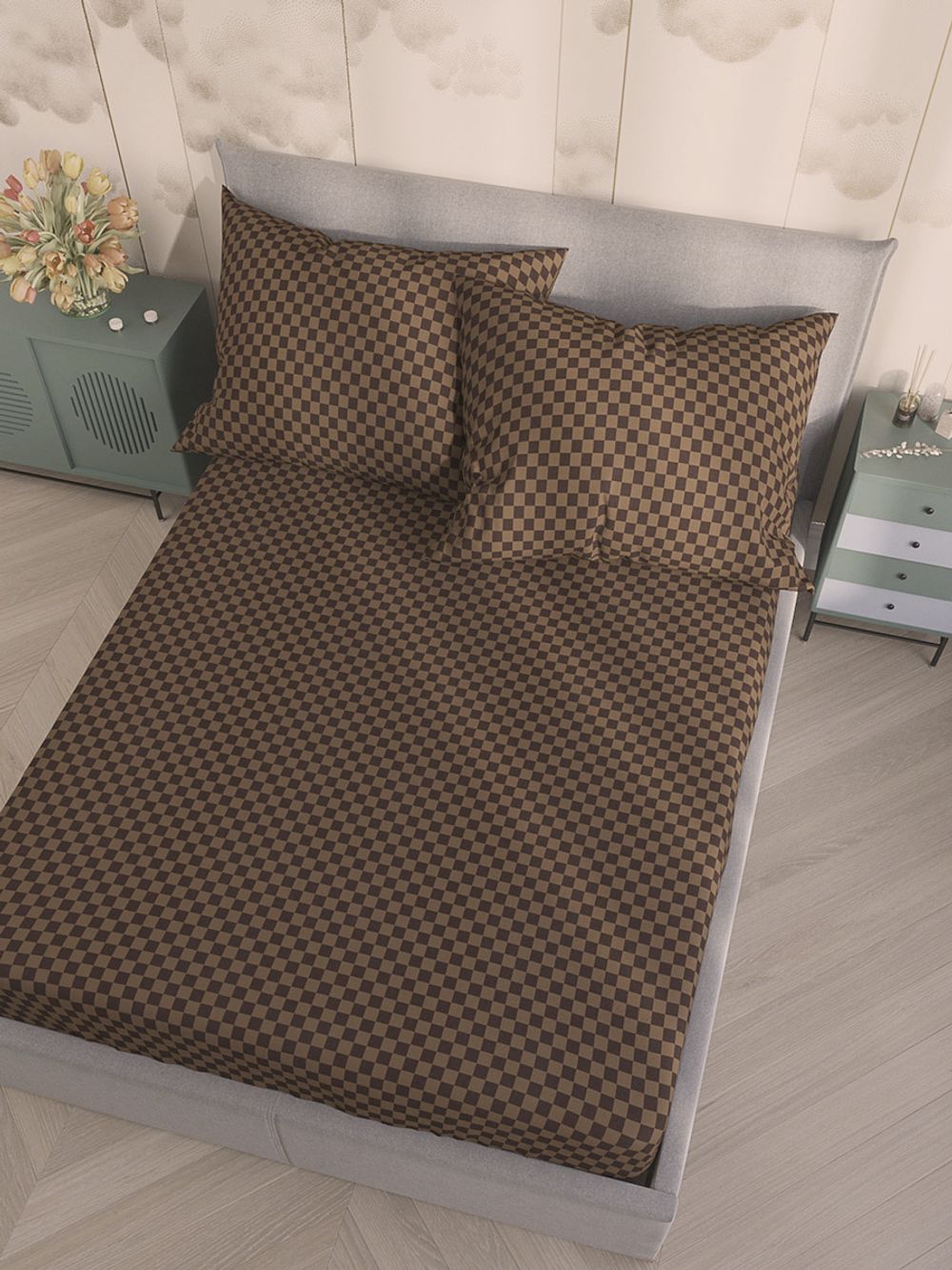 Постельное белье поплин Сказка "Roger" 1,5-сп Наволочка 50х70 см 1 шт Простынь на резинке 90x200 смПододеяльник 145x215 см