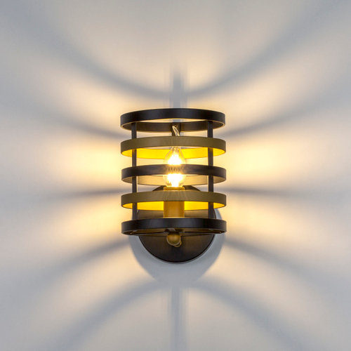 735610 Бра EPSILON 1х40W E14 ЧЕРНЫЙ/ЗОЛОТО