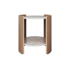 Столик Lagom Stone D 43 см высота 45 см (камень LC, натуральный дуб)