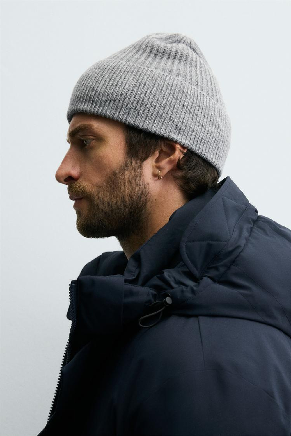 ZARA ШАПКА БИНИ ИЗ СМЕСОВОЙ ШЕРСТИ, СЕРЫЙ