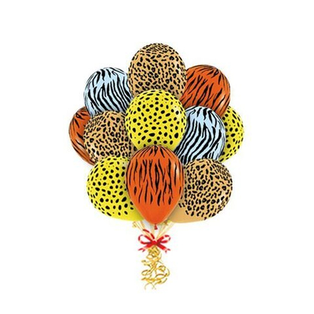 Фонтан воздушных шариков "Сафари", 15 шариков с грузиком