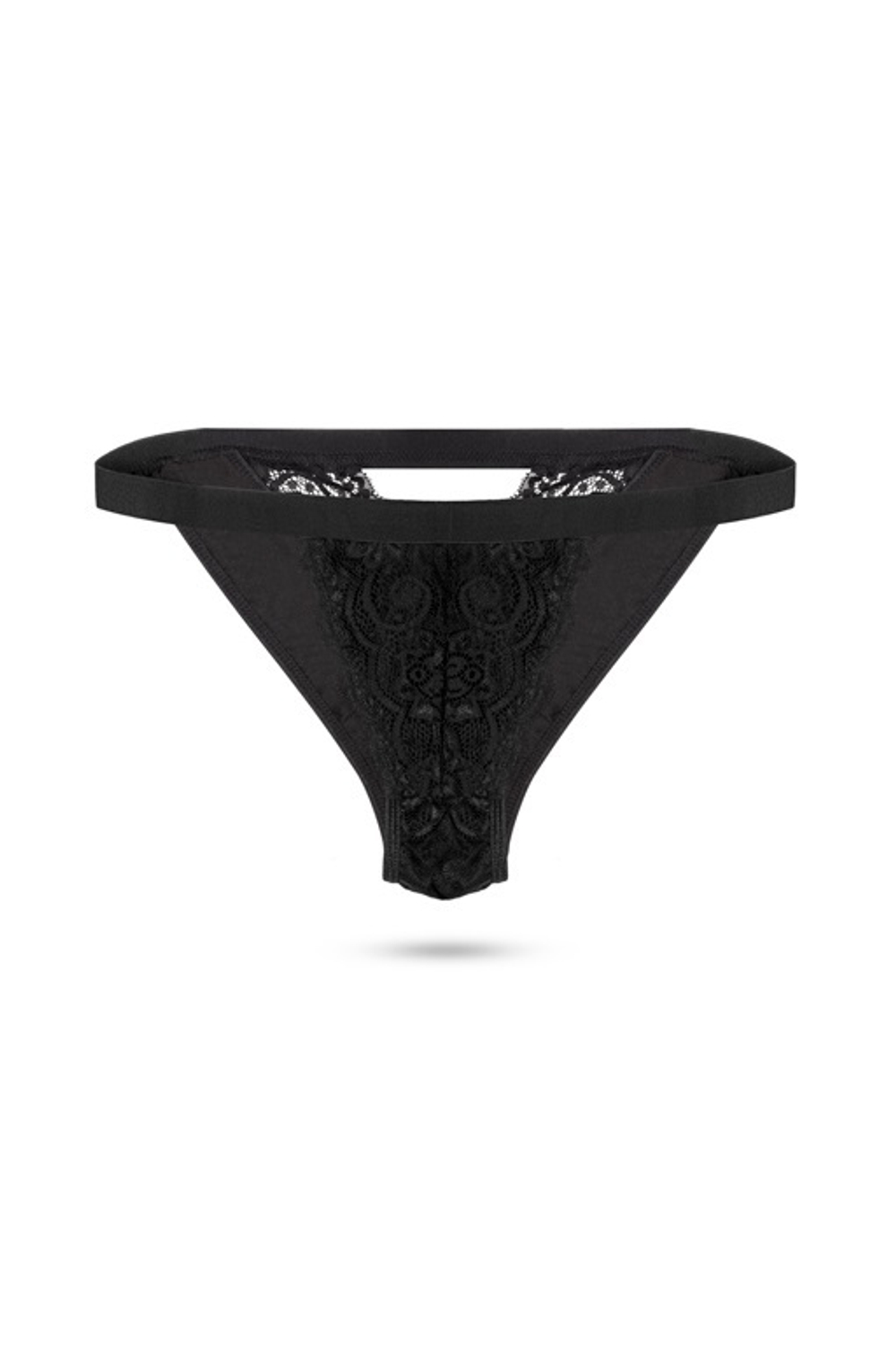 Трусики с вибромассажером для стимуляции клитора Vibrating Tanga Thong Черный
