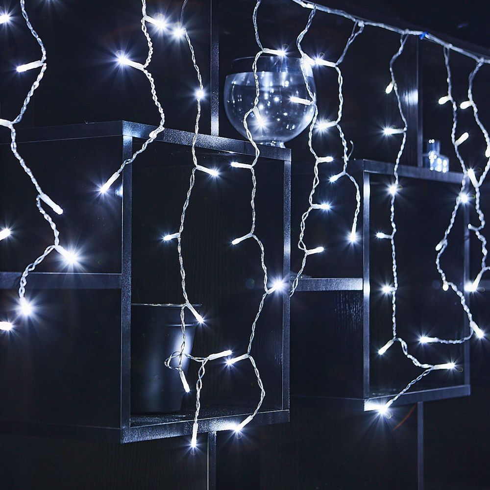 ULD-B25006-440-TTK WHITE IP44 Бахрома светодиодная с эффектом мерцания. 25м. Соединяемая. 440 светодиодов. Белый свет. Провод прозрачный. ТМ Uniel