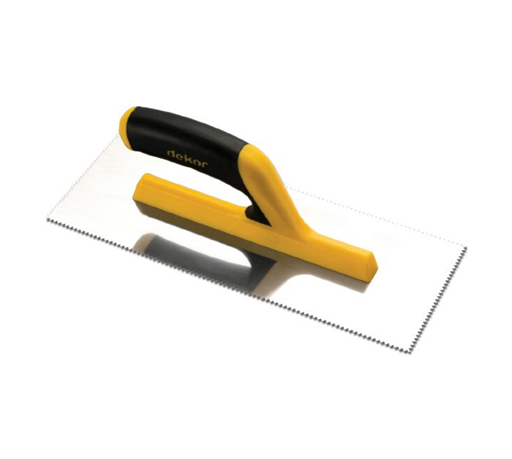 Гладилка зубчатая V 300 мм с открытой пластиковой ручкой Dekor 125