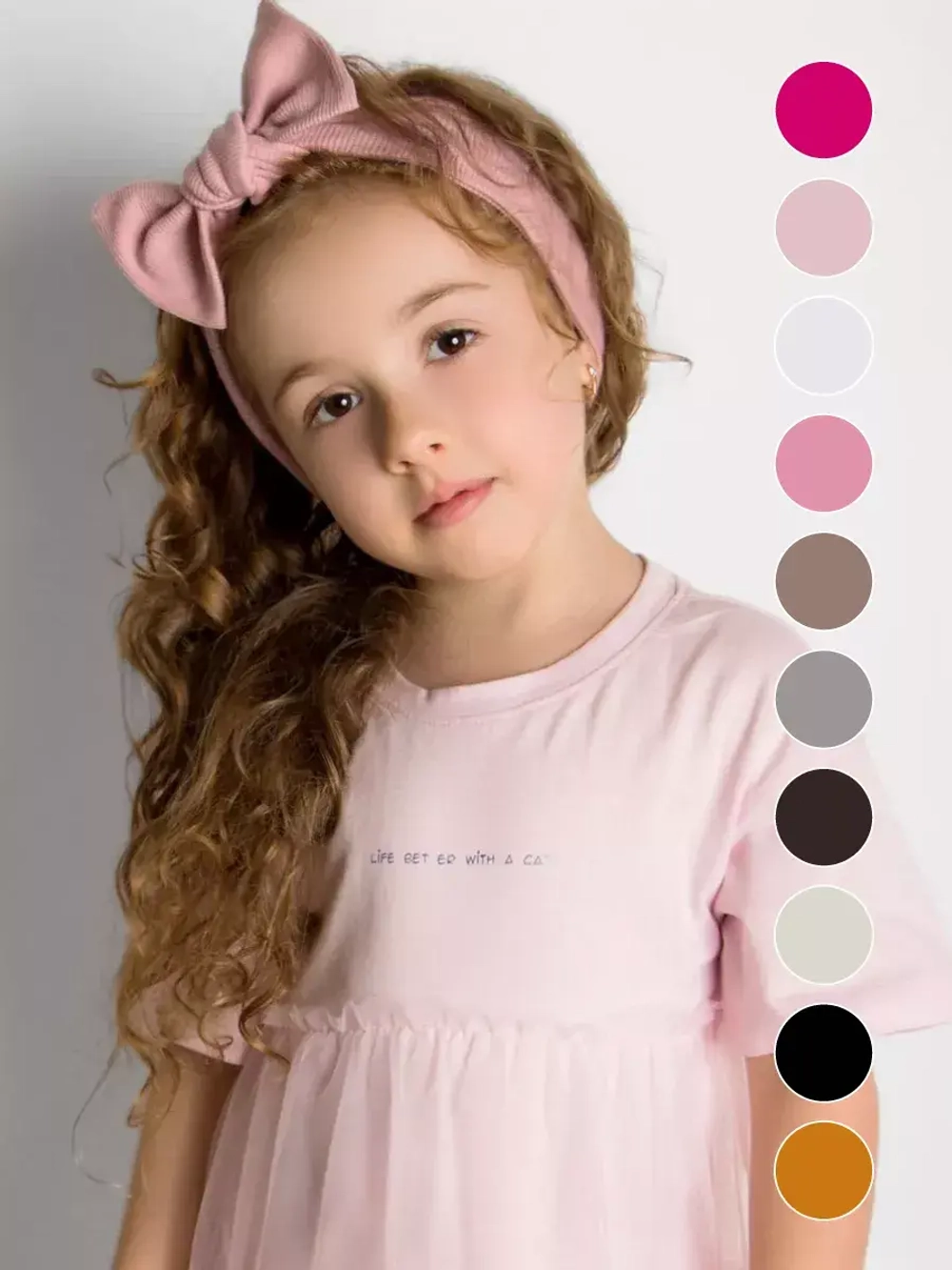 Повязка на голову для девочки солоха розовая