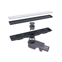 Душевой трап двухсторонний линейный, черный RGW SDR-22B (400)