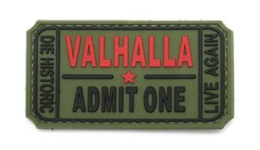 Патч Valhalla admit one (7,5 х 4 см) олива