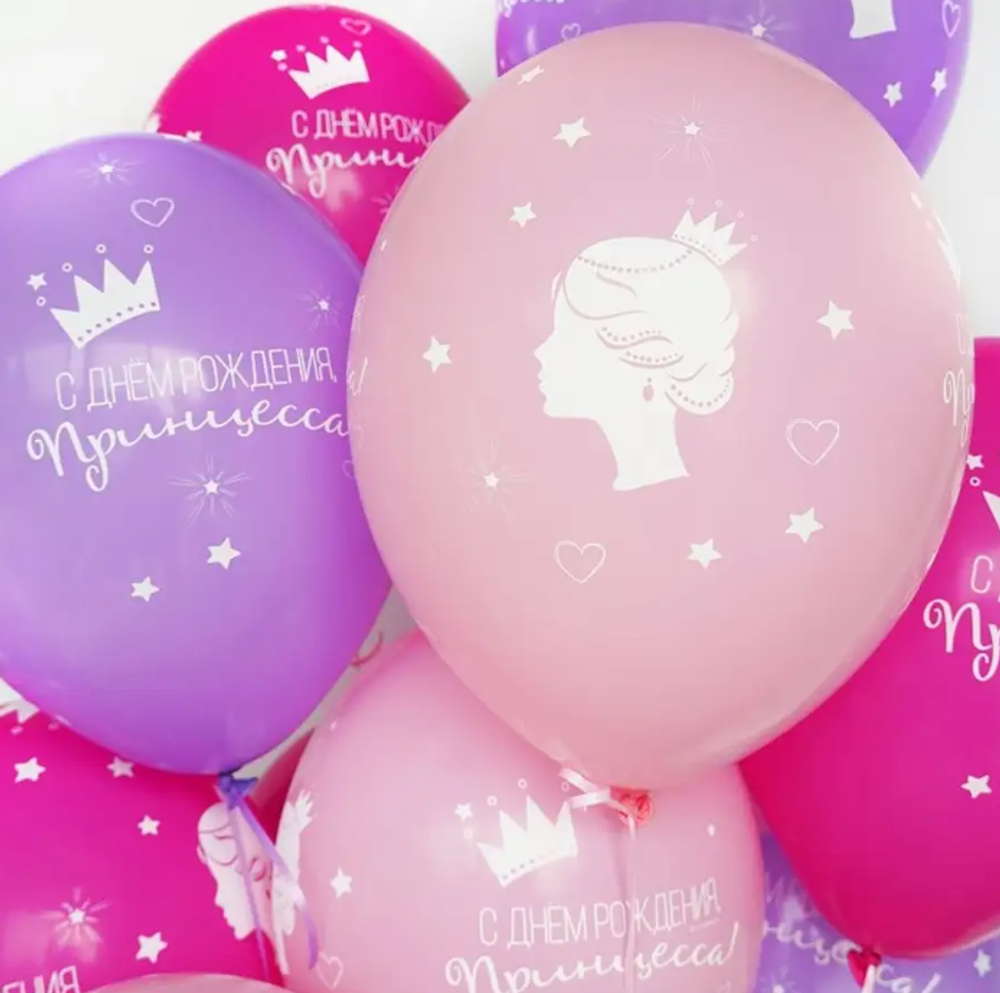Латексный шар «С Днем Рождения, Принцесса», 36 см