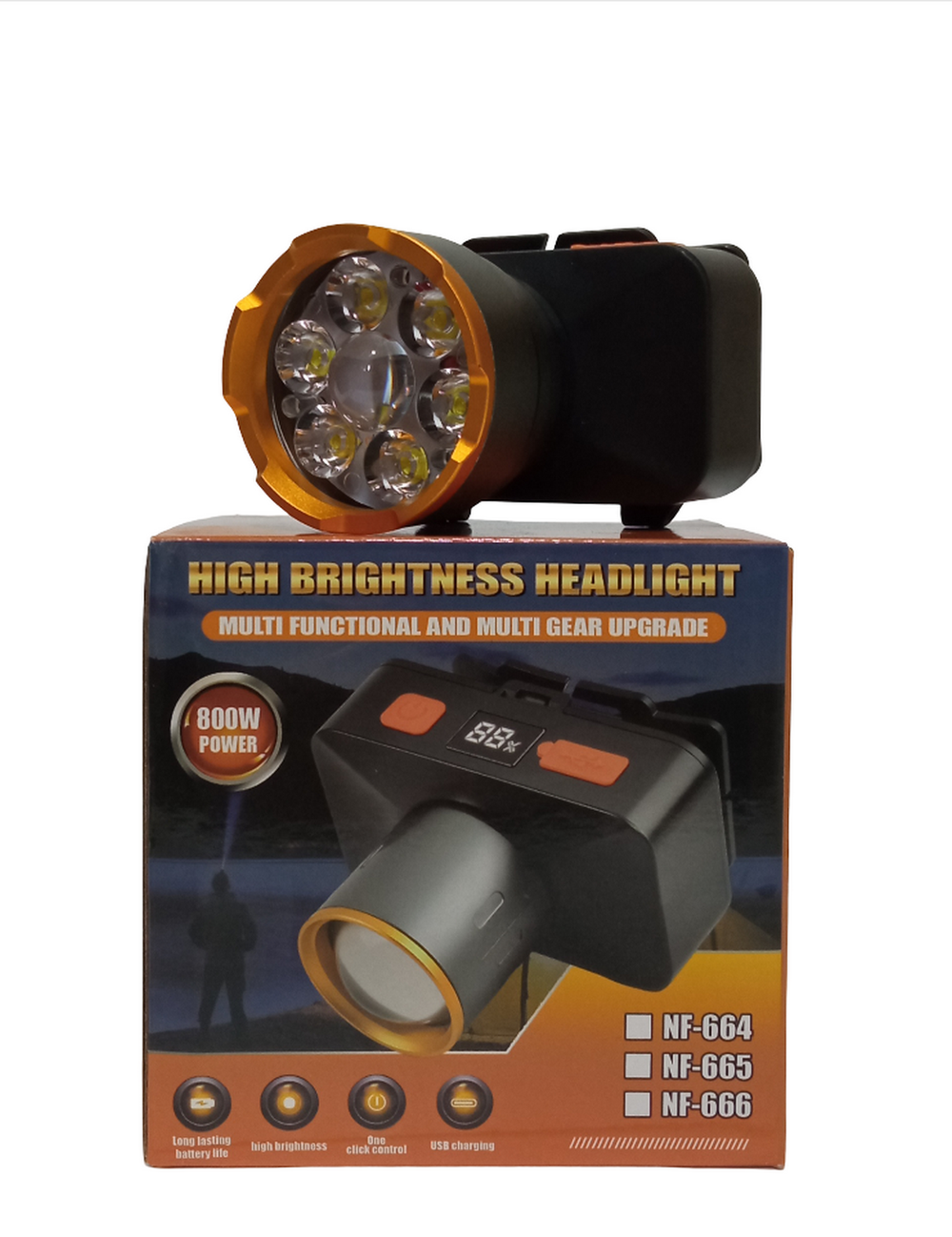 Фонарь налобный многофункциональный, яркий Огонь NF-661