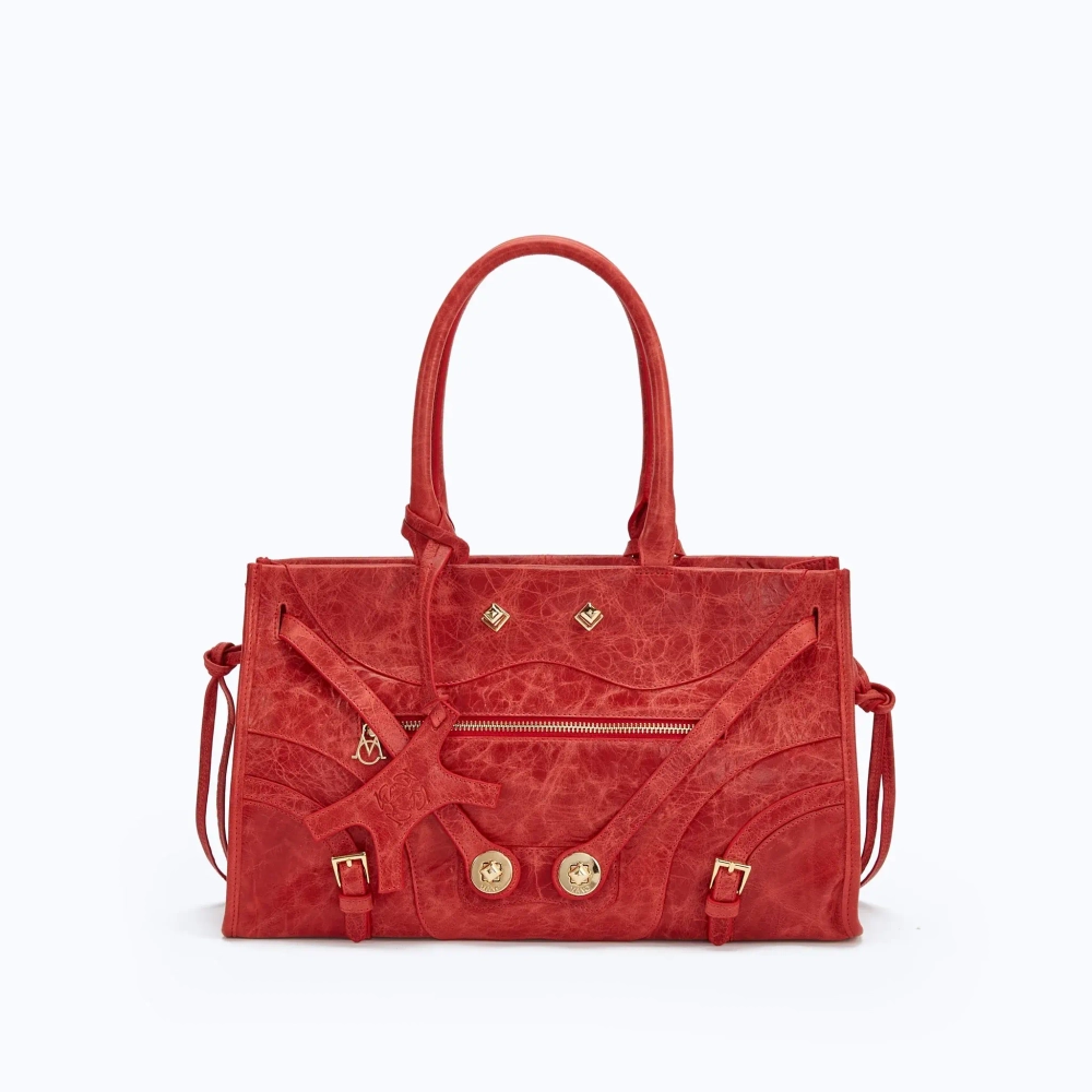 MANC КОЖАНАЯ СУМКА "ZOUZOU", КРАСНЫЙ