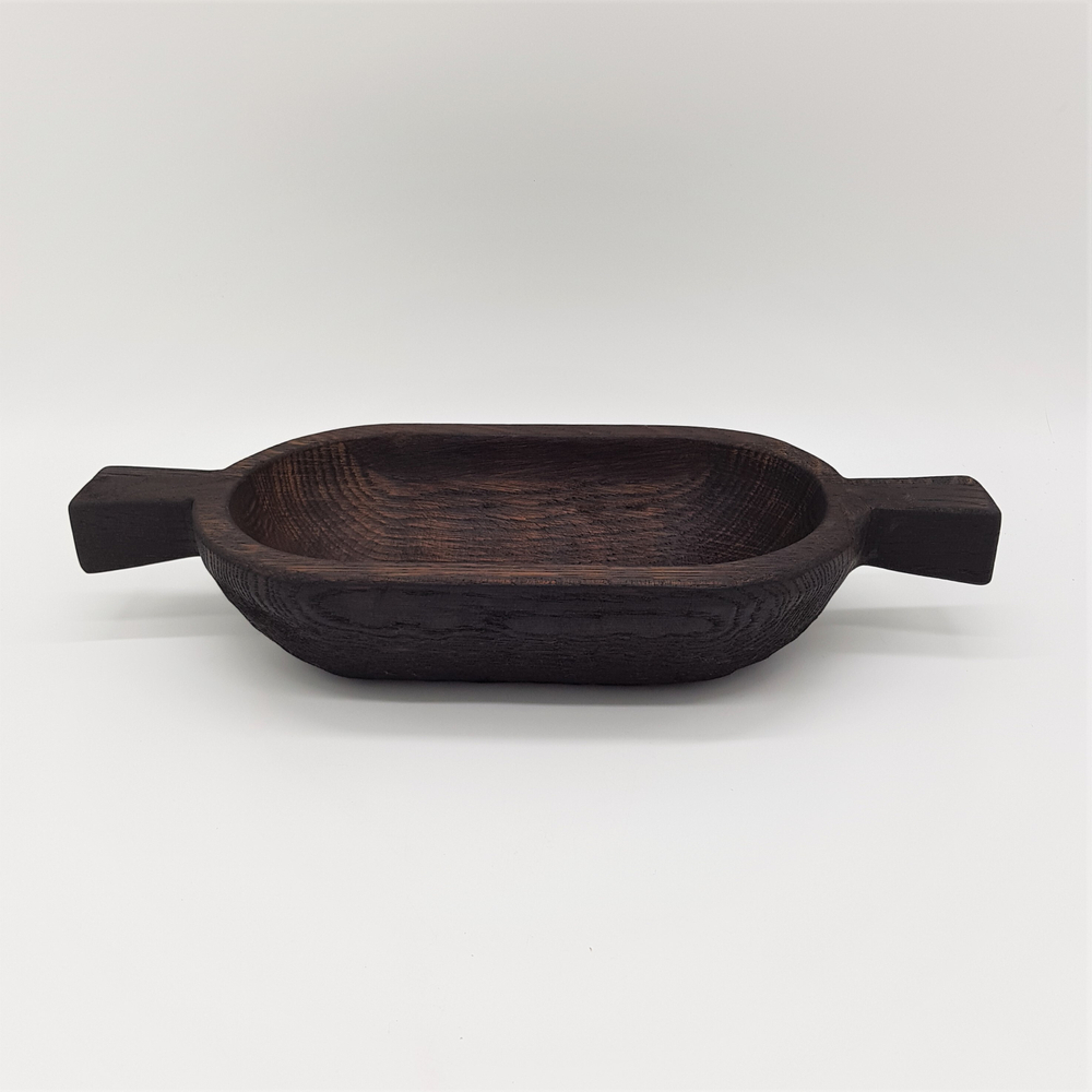 Плошка с ручками темный дуб;H=7 ,L=27,B=15см