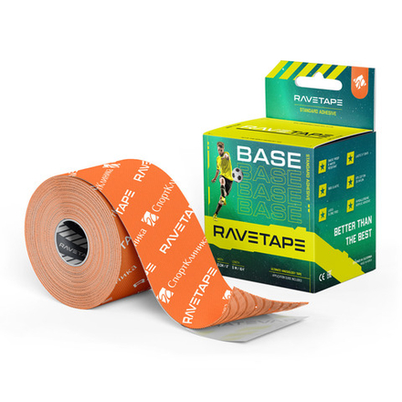 Кинезиотейп RaveTape BASE 5×5 — Оранжевый (SC ORANGE LOGO)