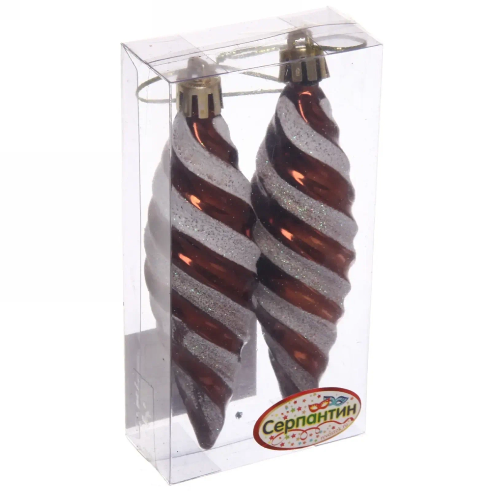 Ёлочные игрушки «Таинственное очарование» Сосульки 10 см (набор 2шт), шоколад