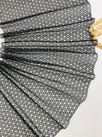 Тесьма сетка, черная, 22см, крупные соты