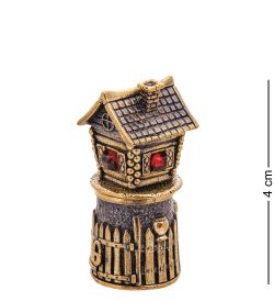 AM-3547 Наперсток «Избушка на курьих ножках» (латунь, янтарь)