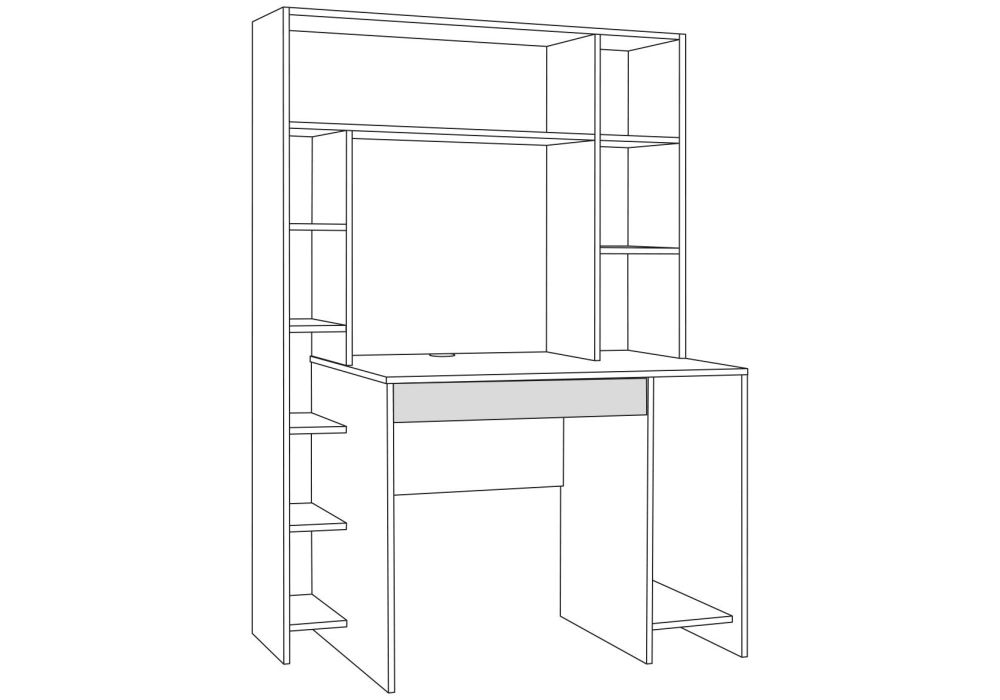 Письменный стол Комфорт 12.71 116,7х60,2х165,4 дуб золотой craft / белая аляска