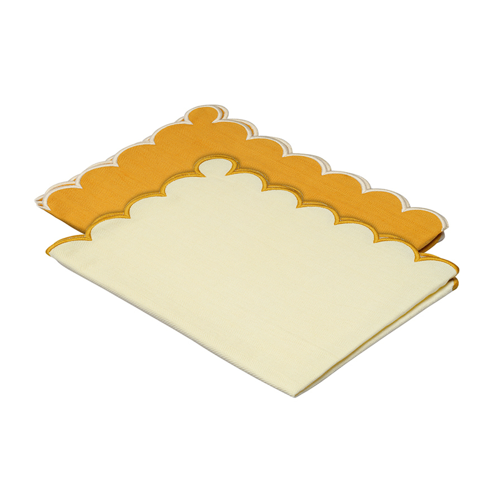 Набор кухонных полотенец с контрастным кантом горчичного цвета из коллекции trendy ruffles, 50х70 см